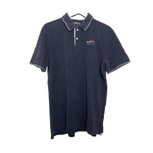 Red Bull Racing Polo Rugby Shirt Men's Large Navy Fading 100% Cotton